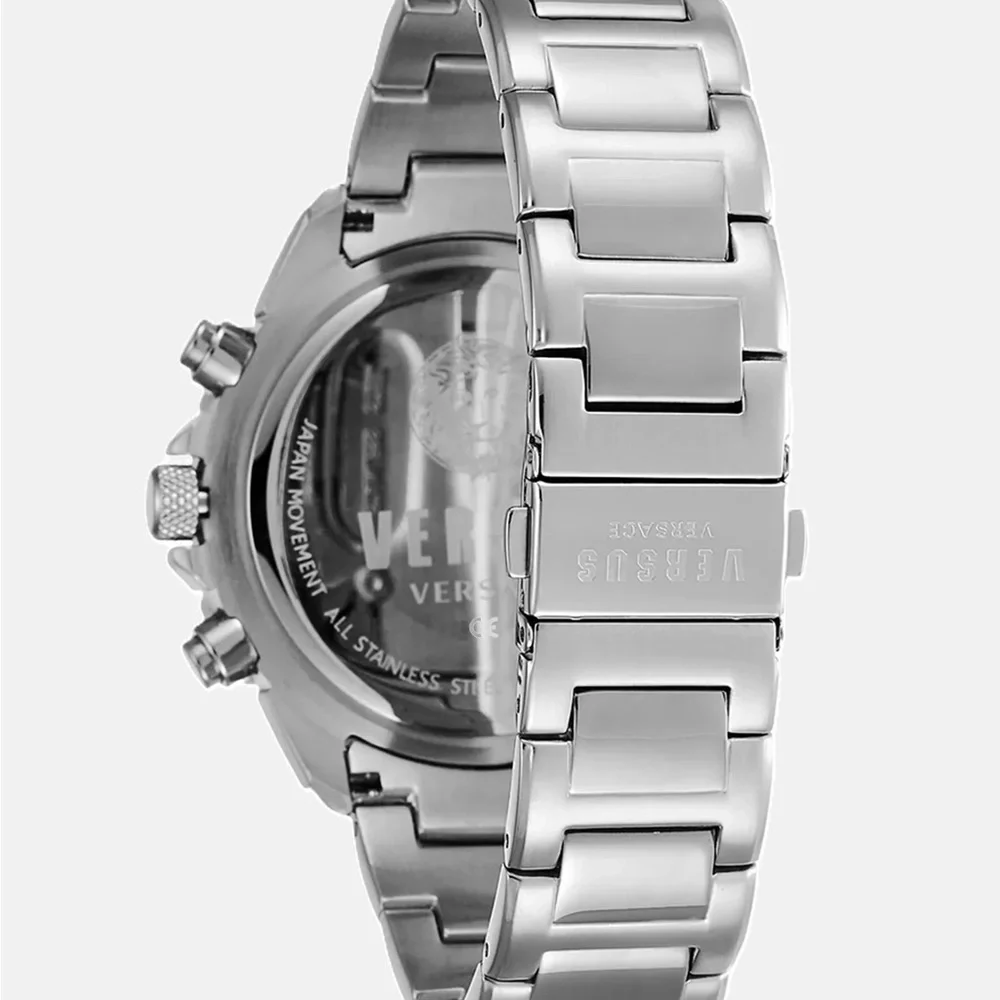 Versace Stainless Steel Chronograph Watch - Black Dial